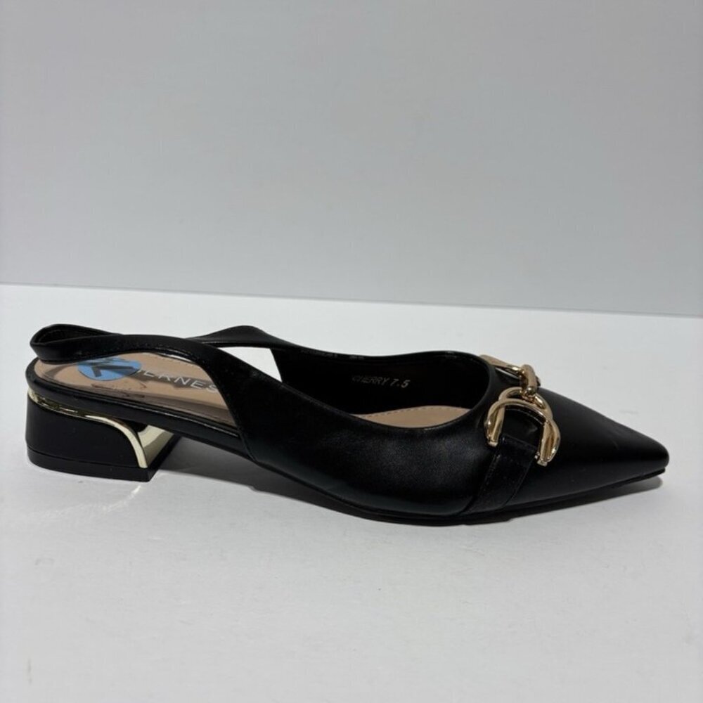 Berness Women’s Cherry Black Slingback Shoes, Size 7.5 M